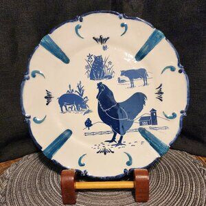 Blue and White Farmhouse Decorative Plate